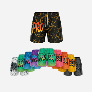 Shorts de sport unisexes pour hommes, en coton lourd 100 %, imprimés en relief personnalisés, respirants, à séchage rapide, style streetwear - Product Image 1