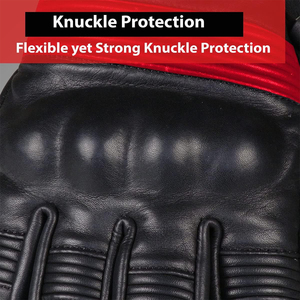 Gants de moto de course de haute qualité pour adultes, couleur noire, en cuir véritable, à doigts complets, respirants, anti-friction, design sportif - Product Image 6