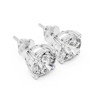 Classic 2ct Lab Grown Diamond Stud <b>Earrings</b> 18K Yellow <b>Gold</b> Rhodium Plated Round Brilliant Unisex Jewelry - Product Image 1