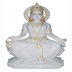 Idole de Gayatri Mata en marbre blanc |   Murti Gayatri Devi artisanal de qualité supérieure – Maliyas - Product Image 1