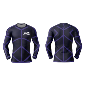 Wholesale Custom Prints Rash Guard Sublimated All Over Design Any Color Logo Long Sleeve Compression Fit Gym Surf <b>Swim</b> Fight <b>Top</b> - Product Image 1