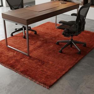 Alfombra de lujo roja óxido marroquí Gabbeh, de lana anudada a mano, de pelo plano y grosor medio, decorativa floral con flecos - Product Image 4