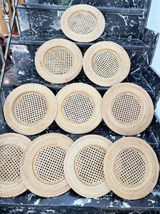 Assiette de Présentation en Rotin Écologique Moderne Premium 300mm 5mm d'Épaisseur Faite à la Main Vietnam Décoration Hôtel Maison Cuisine Meilleurs Tapis et Sous-Plats - Product Image 3