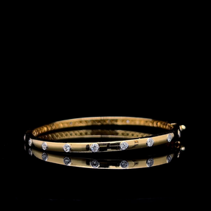 Bezel Set Round Cut Lab Grown Diamond Openable Bangle 925 Sterling <b>Silver</b> 10K 14K 18K Solid Gold Fine Jewelry Womens <b>Cuff</b> Direct - Product Image 3