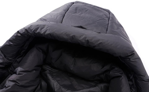 Veste d'hiver matelassée sur mesure pour homme, avec capuche, chaude, pour l'extérieur, manteau d'hiver noir en duvet, vente en gros du fabricant - Product Image 6