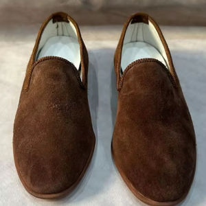 Chaussures marocaines bohèmes – Cuir suédé et cuir, fabriquées à la main à Marrakech, mode, Maroc - Product Image 1
