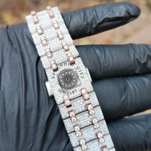 Reloj de Cuarzo de Lujo para Hombre y Mujer, Caja Plateada con Moissanita, 39 mm, Movimiento Analógico ETA, Cristal de Zafiro, Cierre Oculto, Resistente al Agua 10 m, Fecha Automática - Product Image 4