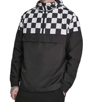 Veste coupe-vent pour homme avec col à capuche et fermeture éclair quart de tour, broderie, imperméable et coupe-vent