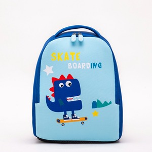 Cartoon cute children’s <b>backpack</b> neoprene kids bag soft air permeable dinosaur printing - Product Image 2