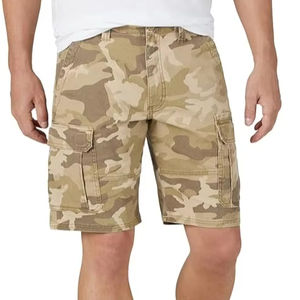 Pantalones Cortos Casuales para Hombre Hechos a Medida Directo de Fábrica, Cómodos, de Algodón y Poliéster, Clásicos, Tipo Cargo, Elásticos, Tejidos, con Estampado de Camuflaje - Product Image 1