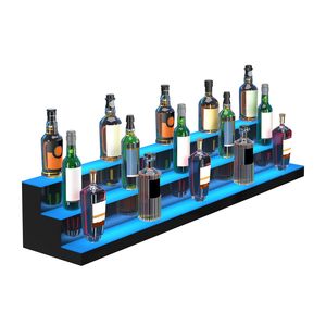 Exhibidor de Botellas de Licor con Iluminación LED Comercial, 3 Niveles, 60 Pulgadas, Exhibidor de Whisky de 3 Escalones, Iluminado, para Bar en Casa - Product Image 4