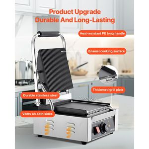 Piastra Elettrica Commerciale per Panini da 1800W in Acciaio Inox con Controllo della Temperatura per la Cottura di Sandwich - Product Image 3