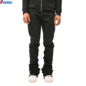 Pantalones Cómodos para Hombre, Fabricante de Pantalones Negros de Algodón Puro, Pantalones Deportivos Estilo Hip Hop, Pantalones Acampanados de Cintura Media - Product Image 2