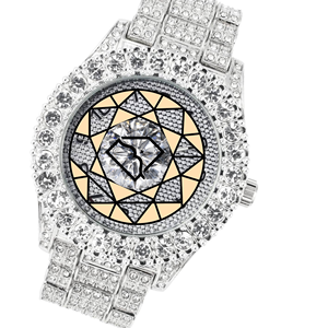 Montre analogique à quartz unisexe de luxe avec mouvement Citizen, boîtier en acier inoxydable écologique de 46 mm, cadran en strass, fermoir à boucle - Product Image 2