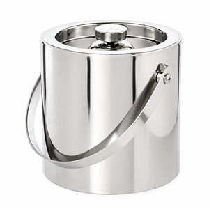 Seau à glace en acier inoxydable à double paroi isolé avec couvercle et poignée, refroidisseur à vin et champagne pour bar, hôtel, fête - Product Image 1