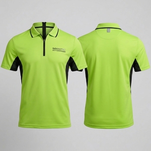 เสื้อเชิ้ตแขนสั้นผู้ชายผ้าปิเก้คอตตอน 100% ระบายอากาศ แห้งเร็ว สีพื้นเรียบ ติดกระดุม  แบบทางการ ปรับแต่งได้ เหมาะสำหรับกอล์ฟและกีฬา - Product Image 1