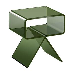 Modern Green <b>Acrylic</b> Nightstand 11.8 X 15.4 X 17 Clear Bedside Table <b>Storage</b> Shelf for Bedroom Living Room No Assembly Needed - Product Image 1