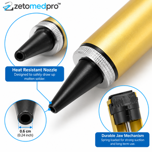 Bomba de Desoldadura, Extractor de Soldadura para Joyería, Reparación de PCB, Electrónica y Proyectos de Bricolaje ZetomedPro - Product Image 2
