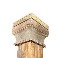 Colonne décorative en teck massif sculptée à la main, style vintage indien, pour projets de temples, villas et hôtels |   Mix & Match 1 Contenant
