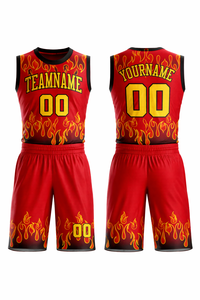 Uniforme de basket-ball de qualité supérieure pour hommes, design personnalisé rouge feu, uniforme de sport personnalisé pour le basket-ball - Product Image 6