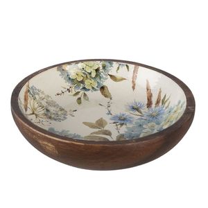 Bol à salade en bois de qualité supérieure avec motif floral, bol en bois de manguier, bol de service en bois, bol en bois d'acacia, bol en bois émaillé - Product Image 2