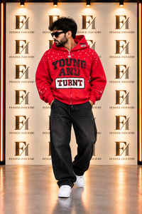 Sweat à capuche zippé surdimensionné pour homme, imprimé, en molleton épais, style streetwear, motif éclaboussures - Product Image 2