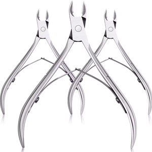 Ensemble de 3 coupe-ongles de luxe en acier inoxydable, pince à cuticules, coupe-ongles courbé, outil de manucure, accessoires pour ongles des mains et des pieds - Product Image 1