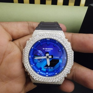 Superbe Montre de Luxe Unisexe en Moissanite Diamantée avec Boîtier en Acier Inoxydable – Design Demi-Givré pour Tous les Jours - Product Image 5