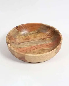 Bol en bois fait main, design minimaliste, artisanat en bois naturel, bol de service pour aliments, artisanat non traité - Product Image 1