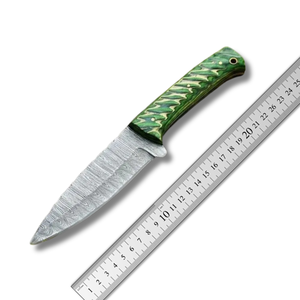 Couteau de chasse de poche à lame droite, motif Damas, fait main sur mesure, EDC, prêt pour FBA, survie en extérieur, dépecage, bushcraft - Product Image 6