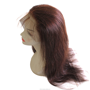 Peluca de la mejor calidad, hecha a mano, 100% color marrón ceniza ombre, natural, HD, transparente, con encaje frontal completo, larga y lisa. - Product Image 1