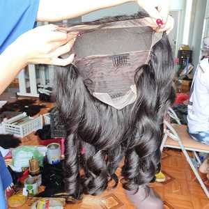 Vente chaude 2021 perruque de fermeture de cheveux humains vietnamiens, cheveux humains vietnamiens vierges, perruque de fermeture bouclée eurasienne - Product Image 4