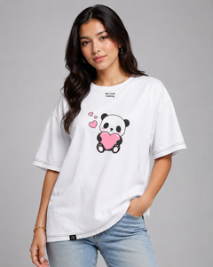เสื้อยืดผ้าฟลีซคอกลมทรงปกติสีน้ำเงินกรมท่าสำหรับผู้หญิง ยี่ห้อ Vibe Craft Clothing ลายโลโก้หัวกะโหลกหัวใจ สไตล์ลำลอง สำหรับฤดูใบไม้ผลิ/ฤดูร้อน ราคาประหยัด - Product Image 1