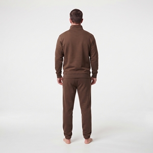 Ensemble de survêtement tendance pour homme, col montant, pull demi-zip, pantalon large, style streetwear décontracté - Product Image 2