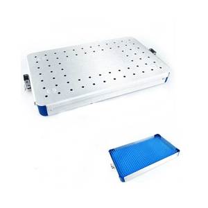 1 ensemble de plateaux de stérilisation en alliage d'aluminium argenté pour instruments chirurgicaux, boîte à instruments de qualité médicale pour autoclave - Product Image 1