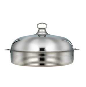Cazuela de Lujo de Latón Martillado para Roti con Tapa Plana de Acero Inoxidable, Doble Asa, Olla Caliente para Chapati, Calentador de Alimentos, Tazón para Servir - Product Image 2