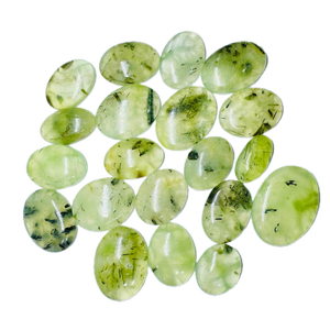Pierre précieuse naturelle de préhnite verte, cabochon poli des deux côtés, pierre naturelle non montée pour la création de bijoux - Product Image 2