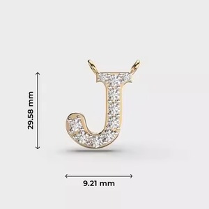 New 'J' Diamond Pendant for Unisex Gold Plated "J" Letter Fine Jewelry Pendants & Charms Classic Style for Parties And Gifts - Product Image 1