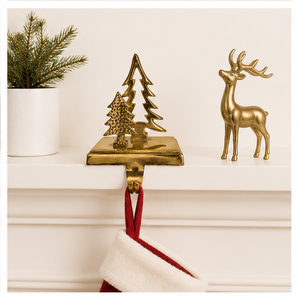 Wholesale Golden Metal Christmas Tree <b>Stocking</b> <b>Holder</b> For Mantel Heavy Duty Weighted Aluminum <b>Stocking</b> Hanger Hook For Fireplace - Product Image 4