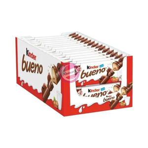 Kinder Bueno, Chocolate con Leche y Crema de Avellanas, 2 Barras de Chocolate Envueltas Individualmente por Paquete, 1.5 oz cada una, Paquete de 30 - Product Image 1