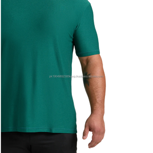 T-shirt à col rond actif pour homme 180g, coupe athlétique personnalisable, respirant, tricoté, motif uni, design sportif, tissu de 180 grammes - Product Image 4