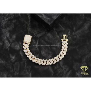 Fully Iced-OutLab Grown Cuban Chain Bracelet with Premium Jewelry Craftsmanship and Maximum Sparkle - Product Image 3