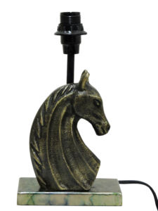 Base de Lámpara de Mesa con Cabeza de Caballo de Aluminio Estilo Vintage - Escultura Ecuestre con Acabado Bronce Antiguo para Decoración de Oficina y Hogar - Product Image 4