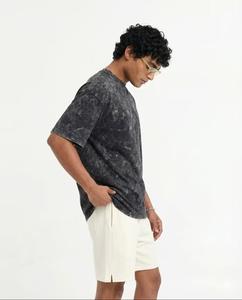 Camiseta de hombre con lavado ácido, 100% algodón, estilo vintage, logotipo personalizado, oversize, venta al por mayor - Product Image 2