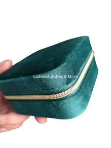 Estuche de Joyería de Terciopelo Vintage de Alta Calidad, Verde, con Cierre Suave, Bolsa de Almacenamiento Portátil para Bodas, Bolsos de Mano para Mujer y Más - Product Image 3