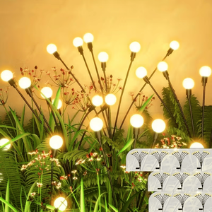 10 Luci Solari da Giardino Firefly IP4X Impermeabili, Temperatura Colore 3000K, Corpo in ABS, Oscillanti al Vento per Cortili Esterni - Product Image 1