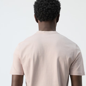 T-shirt en jersey pour homme, texture lisse, look contemporain, col rond avec logo, couleur unie, manches courtes - Product Image 5