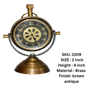 Vintage Navy Antique Brass Table <b>Clock</b> Retro Office Decor Fully Handcrafted Double-Sided Desk Trophy Quazi Motive for Home Use - Product Image 3