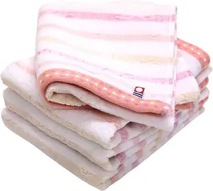 [Wholesale Products][Look for Distributor HIORIE Imabari towel Cotton 100% Mini Flower Hand Towel 34*80cm 350GSM Jacquard Pink