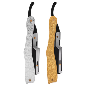 Navaja de barbero plegable para barba y cabello, navaja recta para afeitar hombres, cuidado facial manual, barba, calidad profesional de barbero - Product Image 1